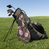 Aangepaste initiaal naam damesmuiltje bloemen golfhanddoek (Groen)