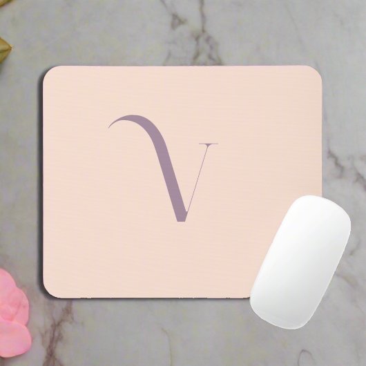 Aangepaste Initiaal naam Girly clean Script Blush  Muismat