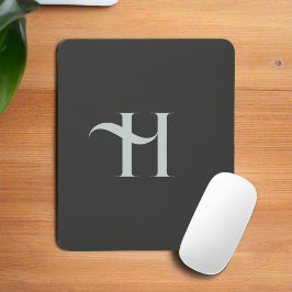 Aangepaste Initiaal naam l Classy Olive Groen Mono Muismat