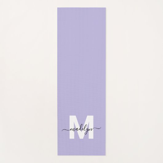 Aangepaste Initiaal naam Monogram Paarse Yogamat (Voorkant)