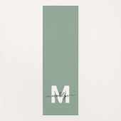 Aangepaste Initiaal naam Monogram Sage Groen Yogamat (Voorkant)