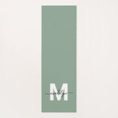 Aangepaste Initiaal naam Monogram Sage Groen Yogamat (Achterkant)