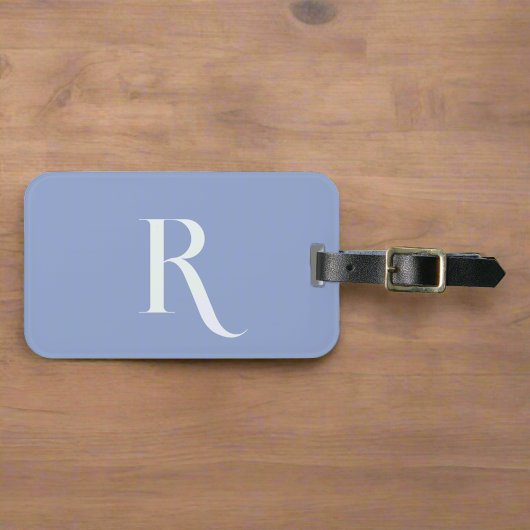 Aangepaste Initiaal naam pastel blauw script monog Bagagelabel