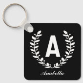 Aangepaste Initiaal Naam Sleutelhanger, Gift voor  Sleutelhanger (Voorkant)