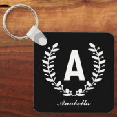 Aangepaste Initiaal Naam Sleutelhanger, Gift voor  Sleutelhanger (Voorkant)