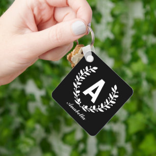 Aangepaste Initiaal Naam Sleutelhanger, Gift voor  Sleutelhanger