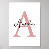 Aangepaste Initiaal Naam Wall Art Decor Poster (Voorkant)