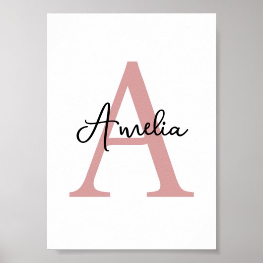 Aangepaste Initiaal Naam Wall Art Decor Poster (Voorkant)