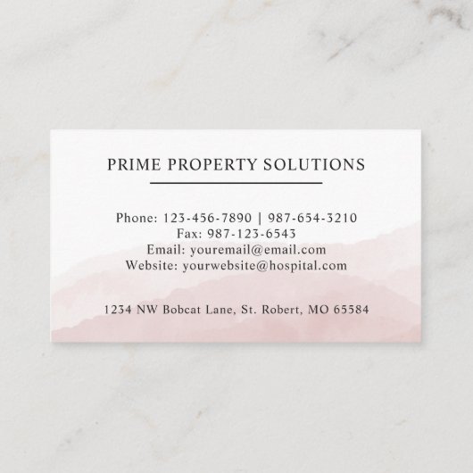 Aangepaste Initiaal & Naam Wit Zwart Roze Monogram Visitekaartje (Achterkant)