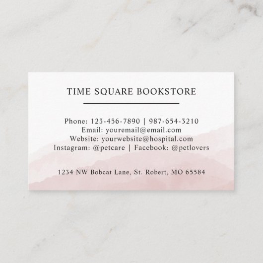 Aangepaste Initiaal & Naam Wit Zwart Roze Monogram Visitekaartje (Achterkant)