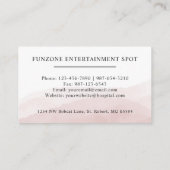 Aangepaste Initiaal & Naam Wit Zwart Roze Monogram Visitekaartje (Achterkant)