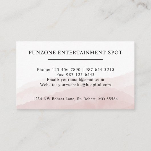 Aangepaste Initiaal & Naam Wit Zwart Roze Monogram Visitekaartje (Achterkant)