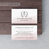 Aangepaste Initiaal & Naam Wit Zwart Roze Monogram Visitekaartje