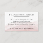 Aangepaste Initiaal & Naam Wit Zwart Roze Monogram Visitekaartje (Achterkant)