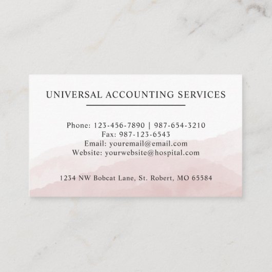 Aangepaste Initiaal & Naam Wit Zwart Roze Monogram Visitekaartje (Achterkant)