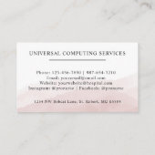 Aangepaste Initiaal & Naam Wit Zwart Roze Monogram Visitekaartje (Achterkant)