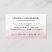 Aangepaste Initiaal & Naam Wit Zwart Roze Monogram Visitekaartje (Achterkant)