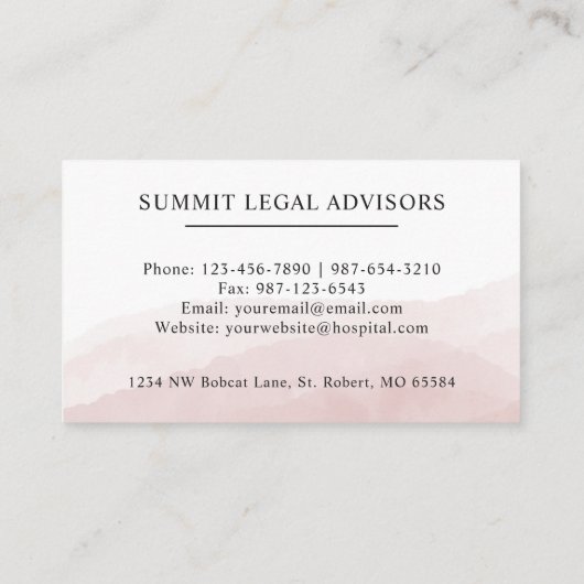 Aangepaste Initiaal & Naam Wit Zwart Roze Monogram Visitekaartje (Achterkant)