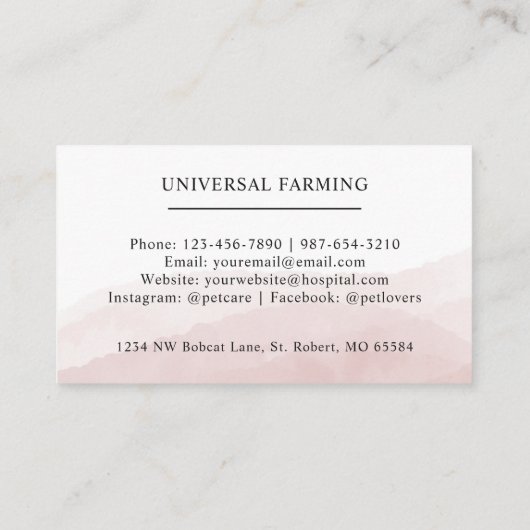 Aangepaste Initiaal & Naam Wit Zwart Roze Monogram Visitekaartje (Achterkant)