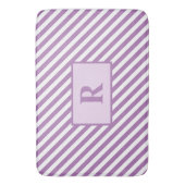 Aangepaste Initiaal Paarse strepen badmat (Voorkant Verticaal)