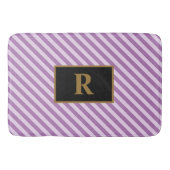 Aangepaste Initiaal Paarse strepen badmat (Voorkant)