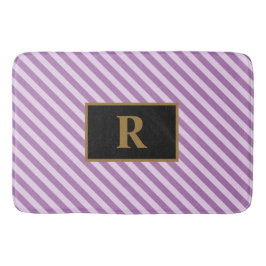 Aangepaste Initiaal Paarse strepen badmat
