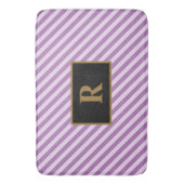 Aangepaste Initiaal Paarse strepen badmat (Voorkant Verticaal)