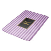 Aangepaste Initiaal Paarse strepen badmat (Gekanteld)