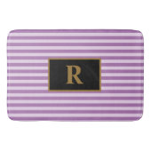 Aangepaste Initiaal Paarse strepen badmat (Voorkant)