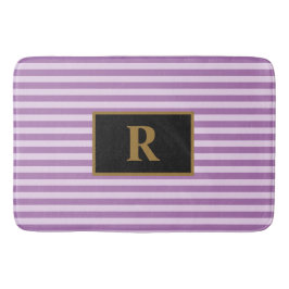 Aangepaste Initiaal Paarse strepen badmat