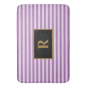 Aangepaste Initiaal Paarse strepen badmat (Voorkant Verticaal)