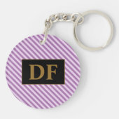 Aangepaste Initiaal Paarse strepen Sleutelhanger (Achterkant)