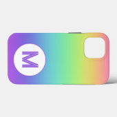 Aangepaste Initiaal regenboog Case-Mate iPhone Case (Achterkant (horizontaal))