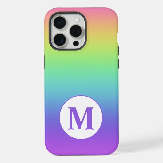 Aangepaste Initiaal regenboog iPhone Hoesje (Achterkant)