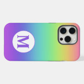 Aangepaste Initiaal regenboog iPhone Hoesje (Achterkant horizontaal)