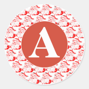 AANGEPASTE INITIAAL RETRO RODE EN WITTE STICKER