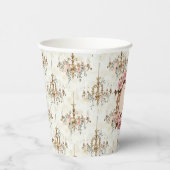 Aangepaste Initiaal Rococo Coquette Regency Party Papieren Bekers (Rechts)