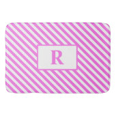 Aangepaste Initiaal roze/witte strepen badmat (Voorkant)