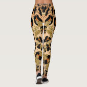 Aangepaste Initiaal Stijlvolle gouden luipaard hoo Leggings (Achterkant)