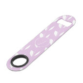 Aangepaste initiaal wit silhouet bladeren paarse speed flessenopener (Voorkant Gekanteld)