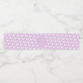 Aangepaste initiaal wit silhouet bladeren paarse waterfles etiket (Enkel label)
