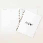 Aangepaste Initiaal zwart-wit monogram Planner (Display)