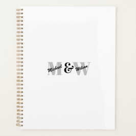 Aangepaste Initiaal zwart-wit monogram Planner