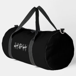 Aangepaste Initiaal zwart-wit monogram Plunjezak