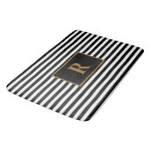 Aangepaste Initiaal zwart/wit strepen badmat (Gekanteld)