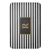 Aangepaste Initiaal zwart/wit strepen badmat (Voorkant Verticaal)