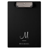 Aangepaste Initiaal zwart-witte Sjabloon Klembord (Voorkant)