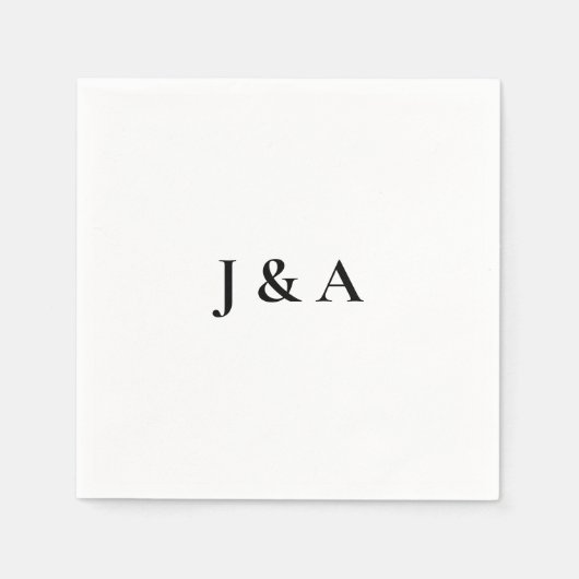 Aangepaste Initialen bruiloft servet (Voorkant)