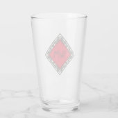Aangepaste Initialen Elegant Manly Black Red Chic  Glas (Achterkant)