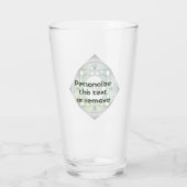 Aangepaste Initialen Elegant Manly Green Chic Art  Glas (Achterkant)